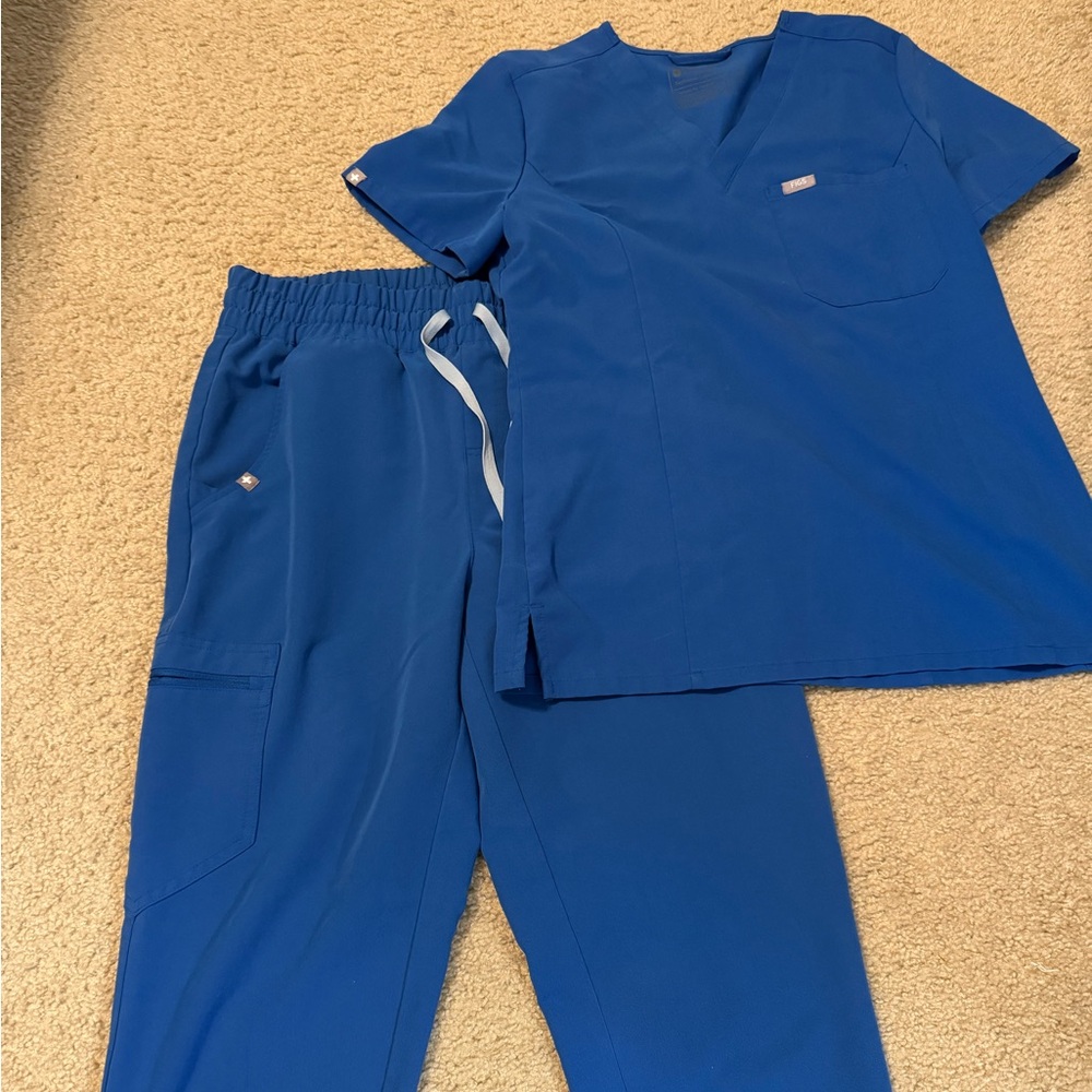 Figs Royal Blue Scrub set